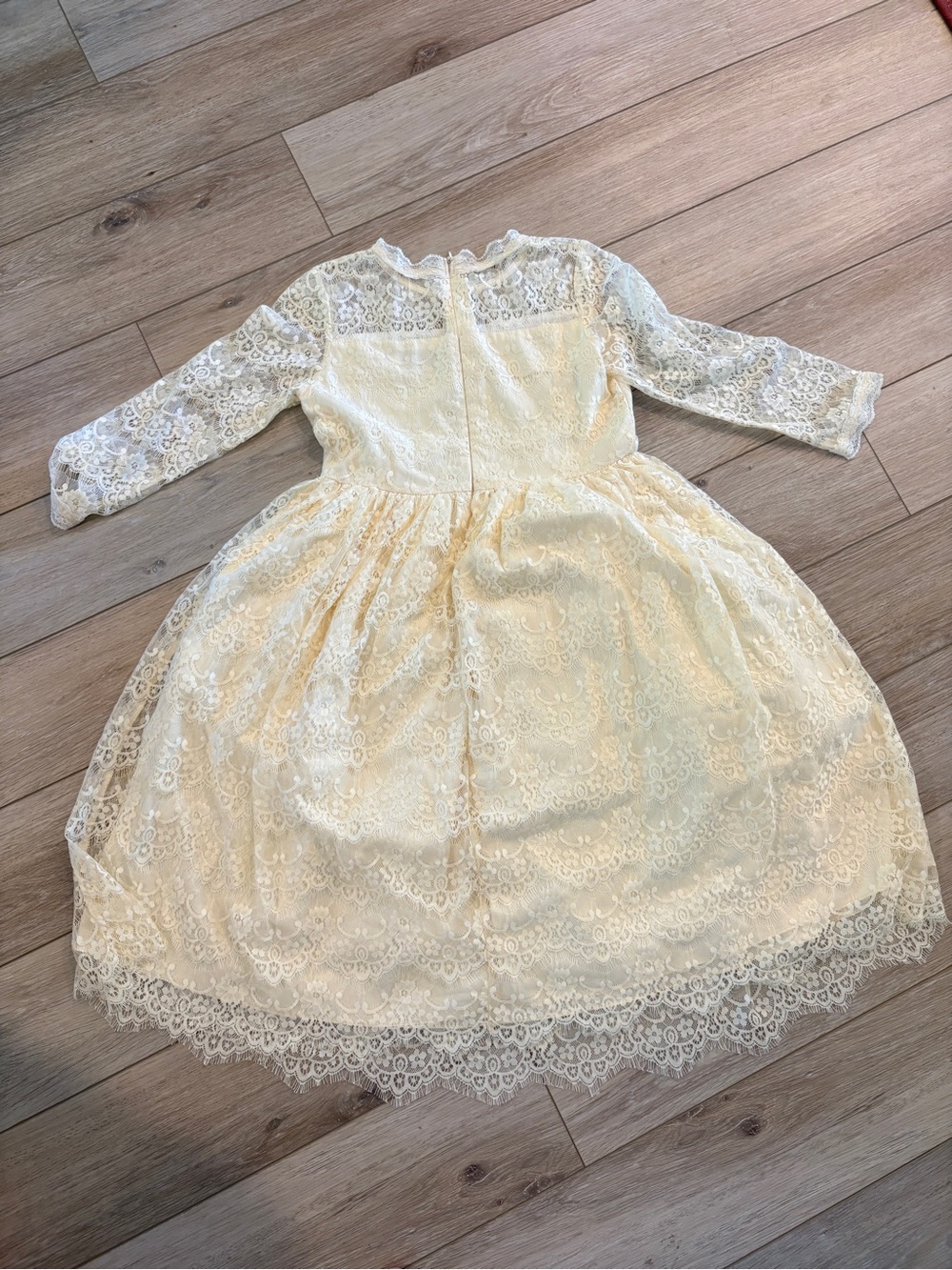 OLO Ivory Lace Long-Sleeve Dress